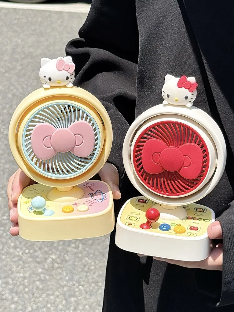 

Fan Office Desktop Hello Kitty Small Fan USB Charging Student Cute Big Wind Dormitory Bedhead