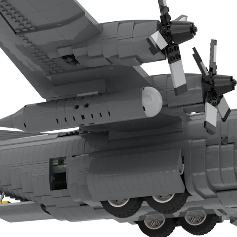 Bloques de construcción Moc para niños, avión Hercules juguete para armar de ladrillos, serie militar, escala 1:38, C-130H