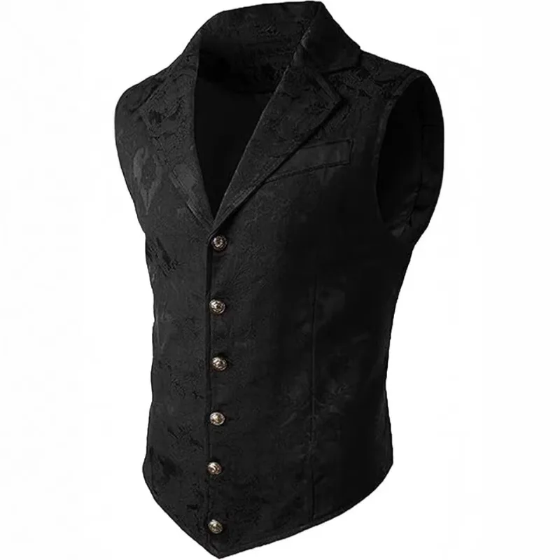 

2026 New Medieval Gothic Vest for Men Vintage Steampunk Waistcoat Victorian Costume Renaissance Pirate Jacket
