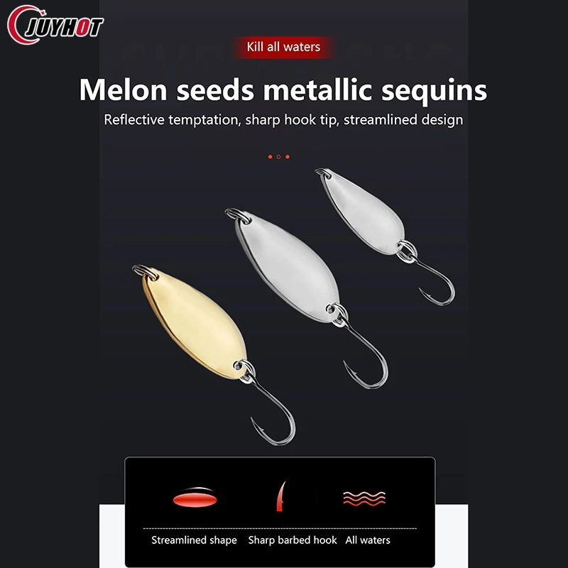 2.5g/3.5g/5.0g Single Hook Scoop-Shaped Rotating Spinner Sequins Fishing Lure Fishing Tackle For Bass Perch Artificial Hooks