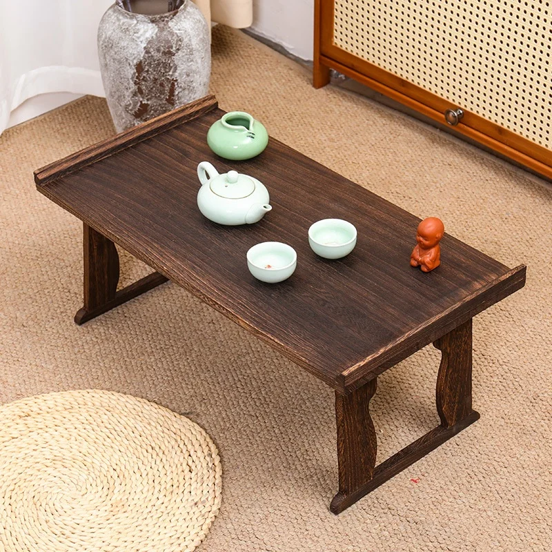 #¥Foldable Shelf Japanese-Style Low Table Tea Desk Bay Window Shelf Tatami Mat Desk Small Coffee