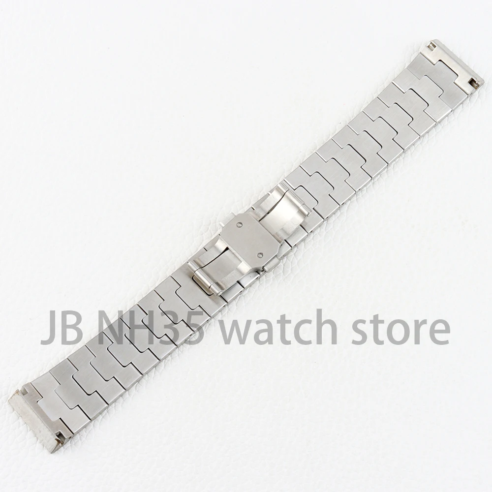 Gold 38mm NH35 Watch Case 21mm Width Bracelet Solid 316L Stainless Steel for Santos NH35 NH36 NH38 Movement 27mm Dial