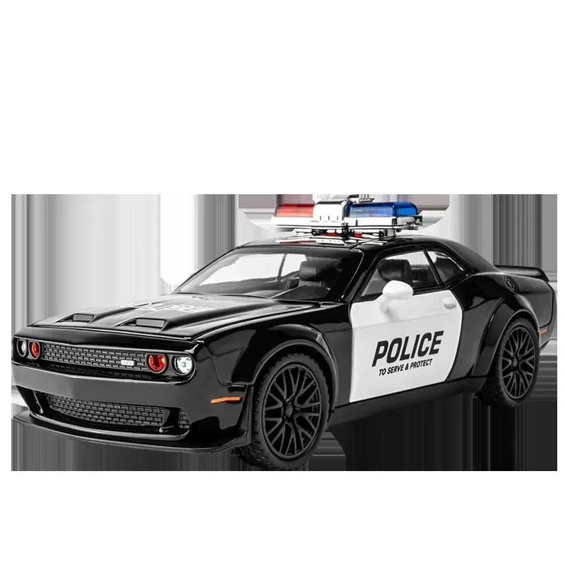 1:32 Dodge Srt Politie Auto Hoge Simulatie Diecast Metalen Legering Model Auto Geluid Licht Terugtrekken Collectie Kinderen Speelgoed Geschenken A650