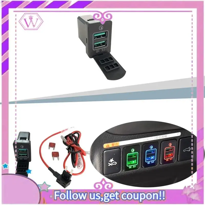 

Latest Car Quick Charge 3 Charging Ports Charger Dual USB Adapter For Mitsubishi Outlander 3 2018 2019