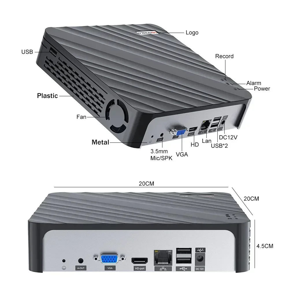 8MP NVR H.265 with Face Support Xmeye Pro App Mobile Monitoring 36CH 32CH 16CH 10CH 4K H.265 NVR HD 3840*2160 Output