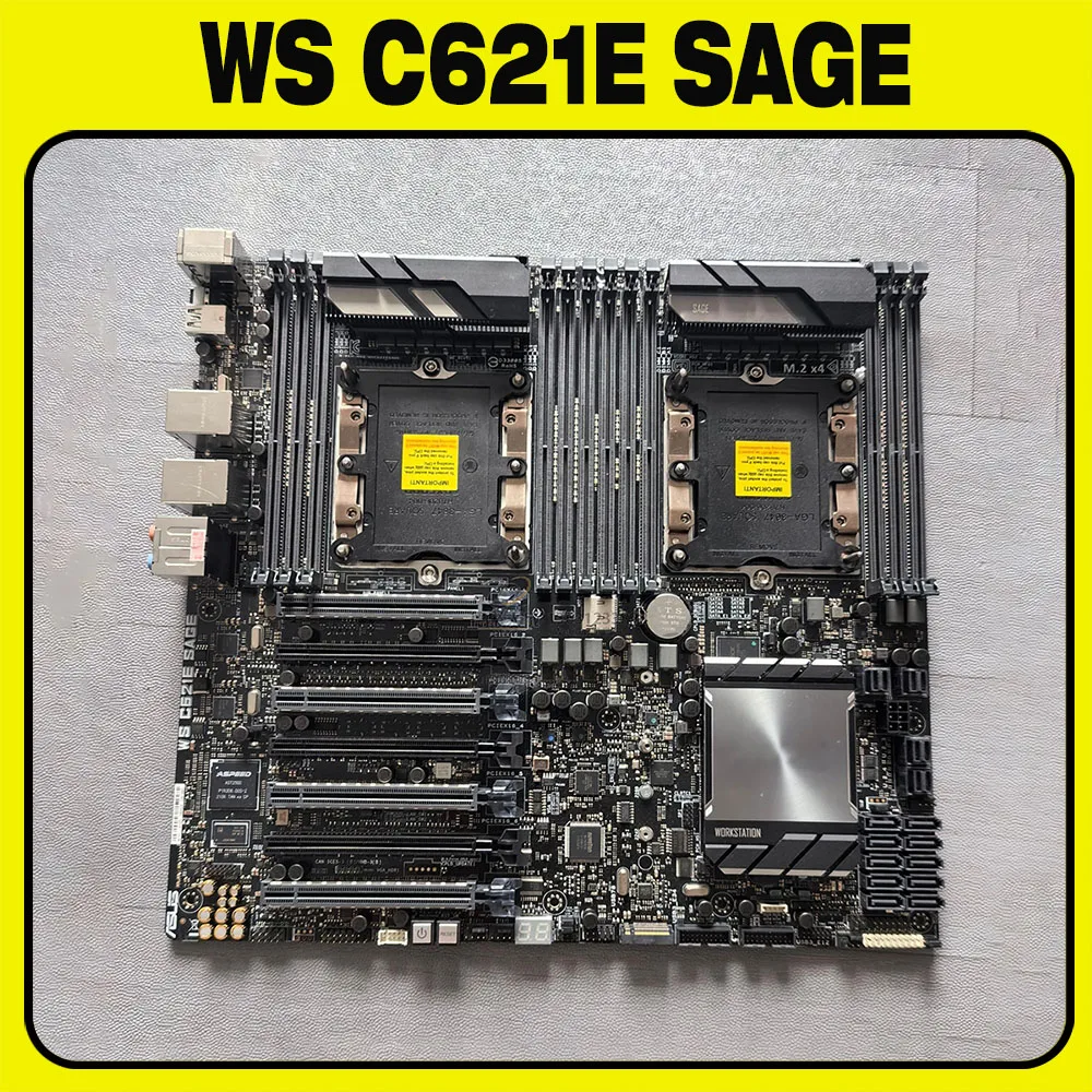 

For Asus WS C621E SAGE workstation motherboard dual 3647 quad SLI Gigabit network card