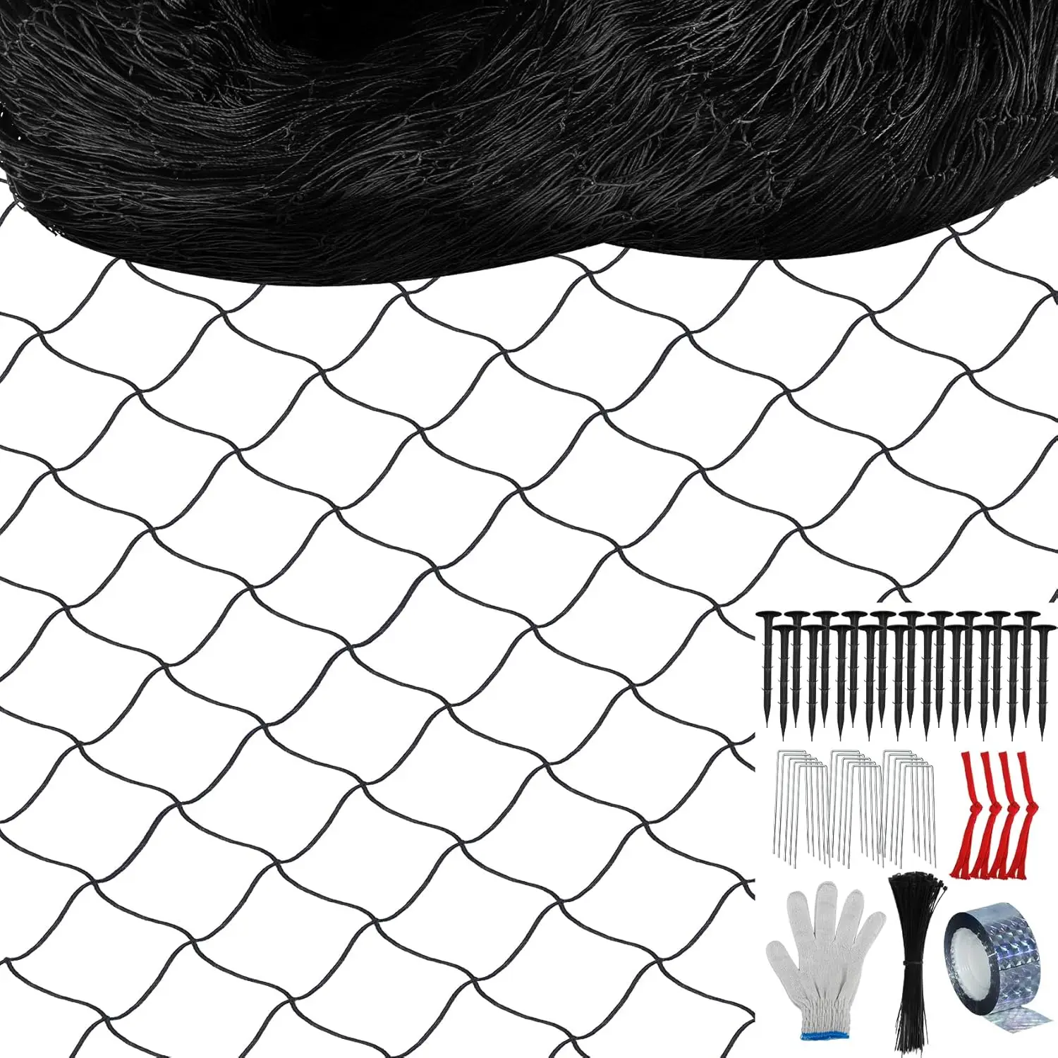 

50x50ft Bird Netting, 2.4" Mesh for Chicken Coop Protection, Heavy Duty Nylon Garden Net to Guard Plants and Trees from Animals