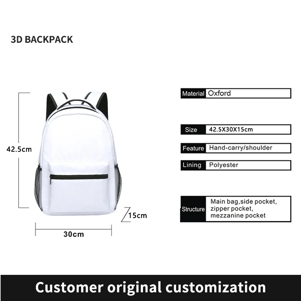 Customize Backpack Oxford Cloth with Logo Bookbag Backpack Boys Girls Bag Backpacks Women Men Youth School Backpacks Travel Bag