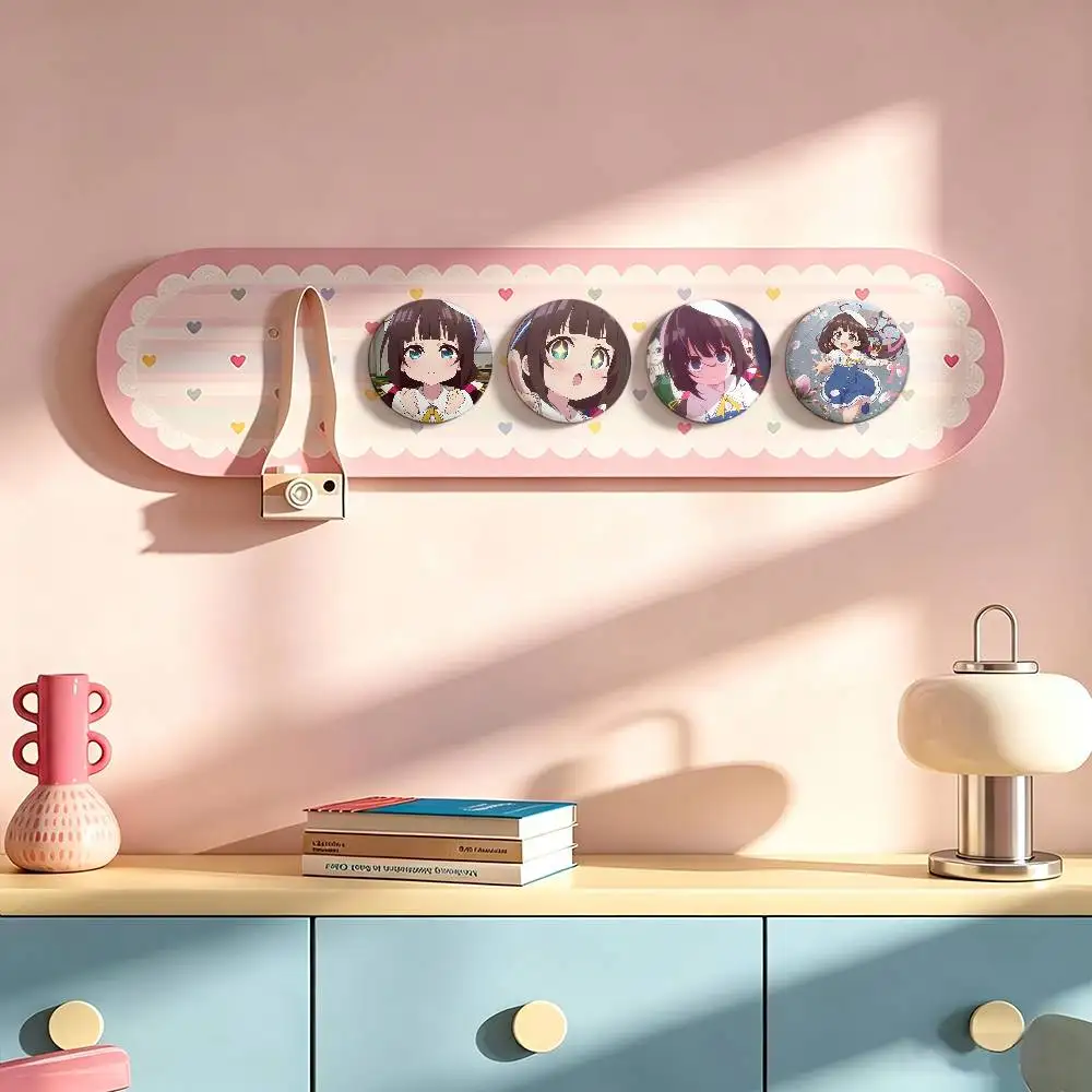 Ai Hinatsuru Anime Characters Badges Button Round Creative Pin Brooch Badge Bag Decor Accessories Fans Collect Friends Gifts