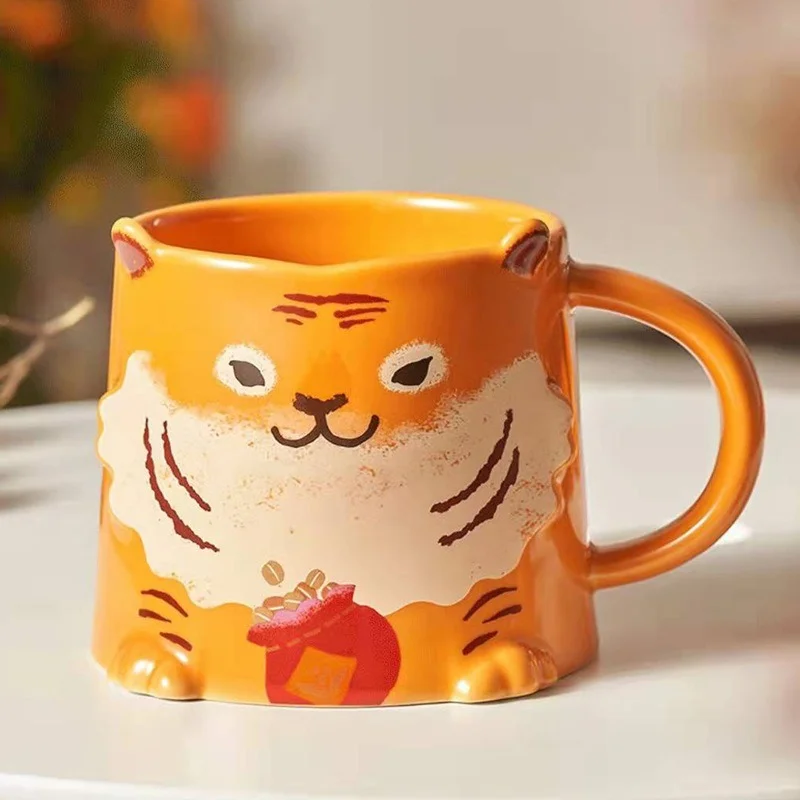 

Korean Cartoon Tiger Cup Ceramic Mug Children's Water Cup 500ML Tea Coffee Mug Porcelain Drinking Utensils Office Home Drinkware