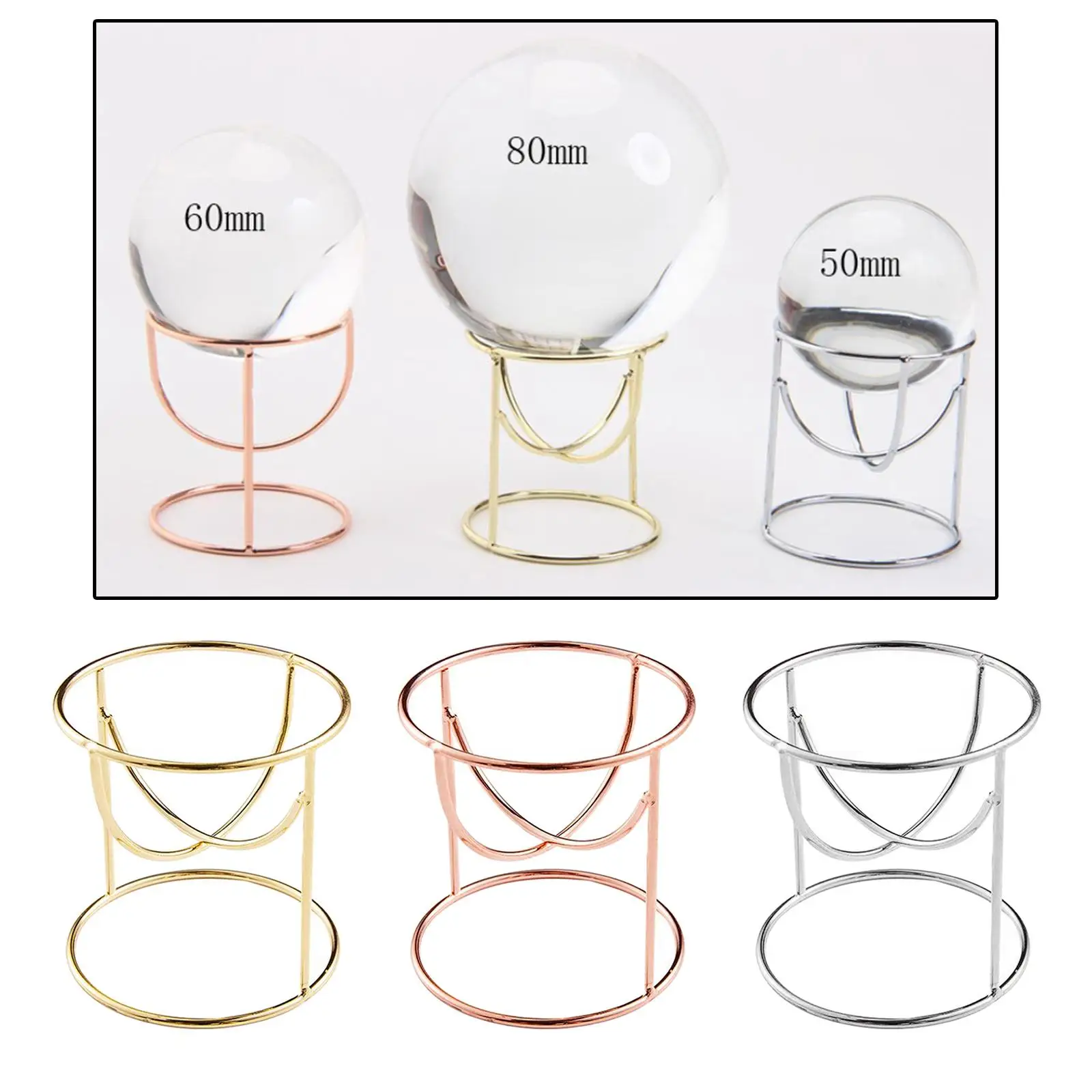 Présentoir en métal, Base boule de cristal, Globe en verre, billes de Quartz, sphère d'œufs