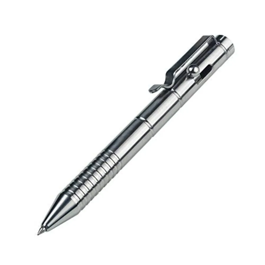

Titanium Bolt Action Pen with Tungsten Side for Business Office Tremor Parkinson Arthritic Signature Writing EDC Color Natural