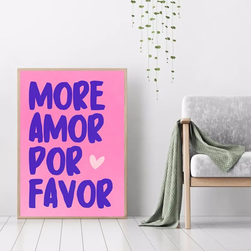 Angel Number Poster Law of Attraction More Amor Por Favor Canvas Painting Print Manifest Spiritual Wall Art Room Home Decor