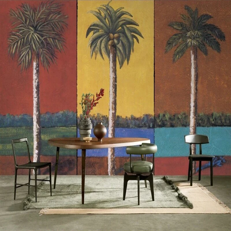 MU9217  Original palm tree three-dimensional color composition TV bedroom home decoration background wall