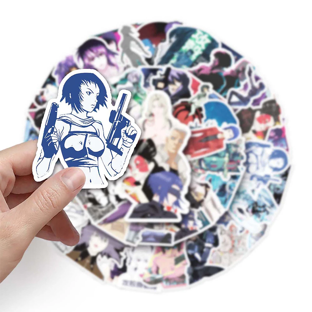 10/30/51 buah stiker Anime hantu di cangkang stiker kartun Kusanagi Motoko sepeda motor Laptop ponsel klasik keren stiker Manga