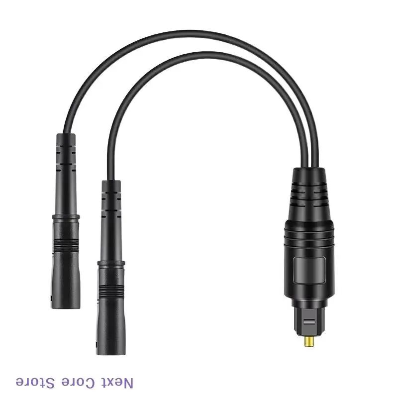 Black 1 Male Input 2 Female Output 1x2 Digital Audio Splitter Toslink Digital Fiber Optic Audio Splitter For Home Theatre