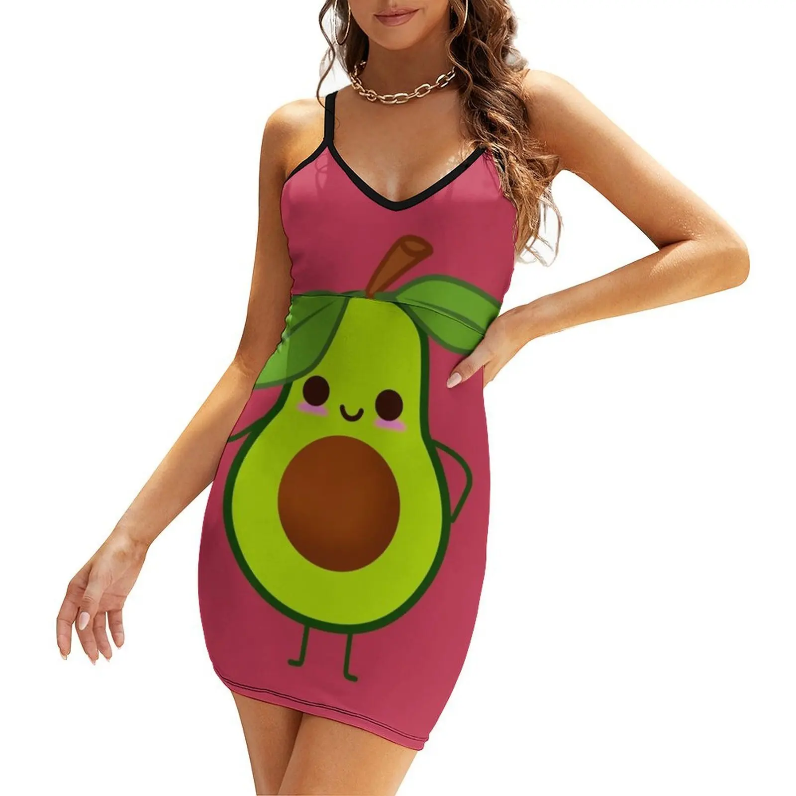 

Kawaii Avocado Cartoon Sling Dress african dresses for woman women formal occasion dresses women's summer dresses 2025