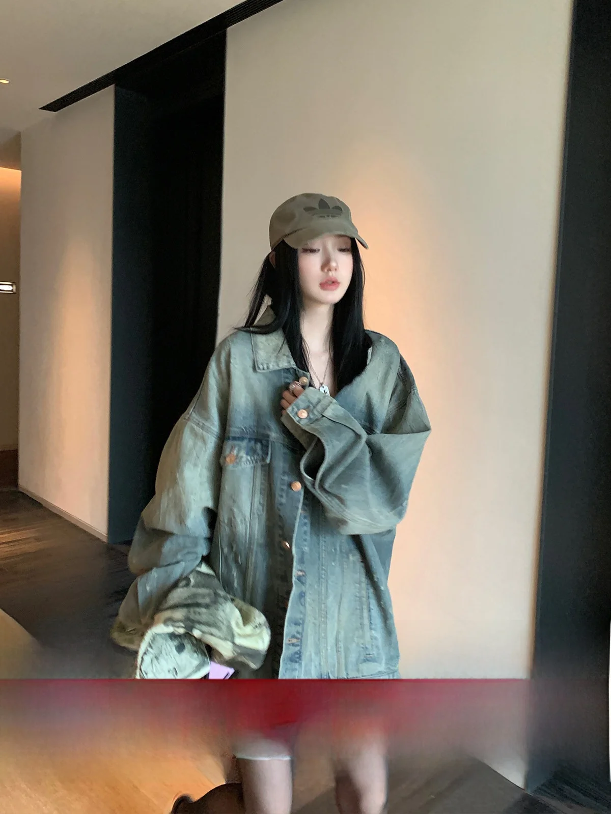 

American Sle Casual Loose Women's Denim Jaet Autumn New Design Sense Small ence Breathable Cotton Polyester Blend