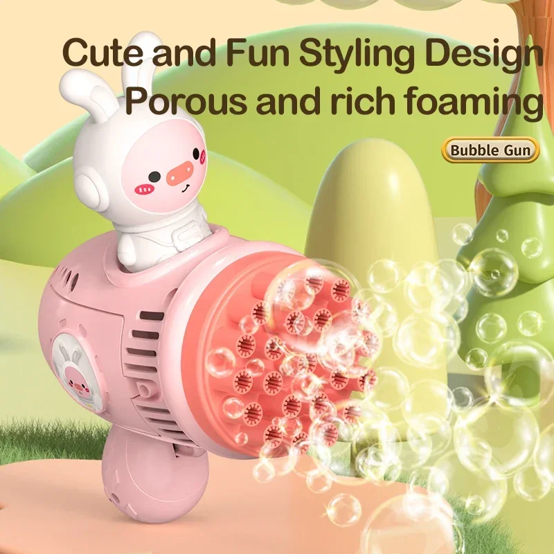 Bubble Waterspeelgoed Space Rabbit Bubble Gun voor kinderen Bubble Machine Automatische 23-gaats Bubble Maker Outdoor Beach Party voor kinderen