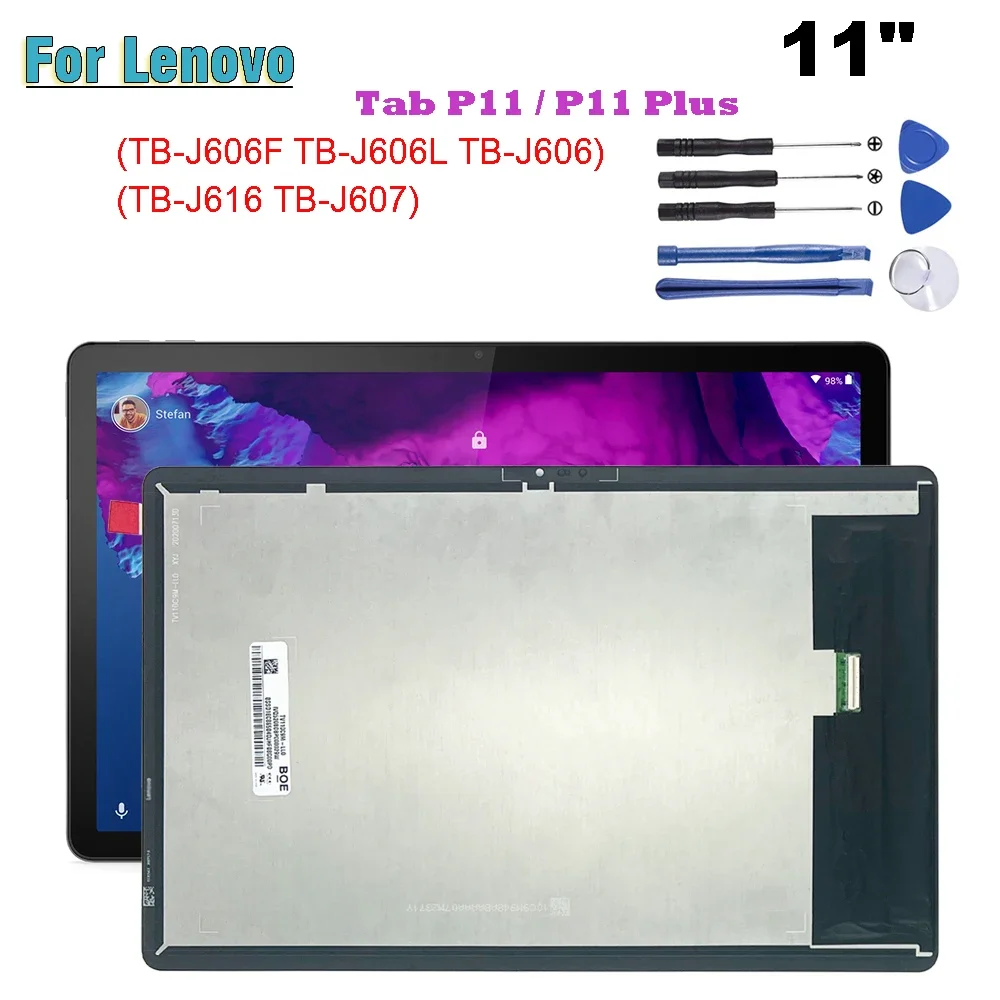 Nowość dla Lenovo Tab P11 / P11 Plus TB-J606F TB-J606L TB-J606 TB-J616 TB-J607 Wyświetlacz LCD Ekran dotykowy Digitizer Zespół