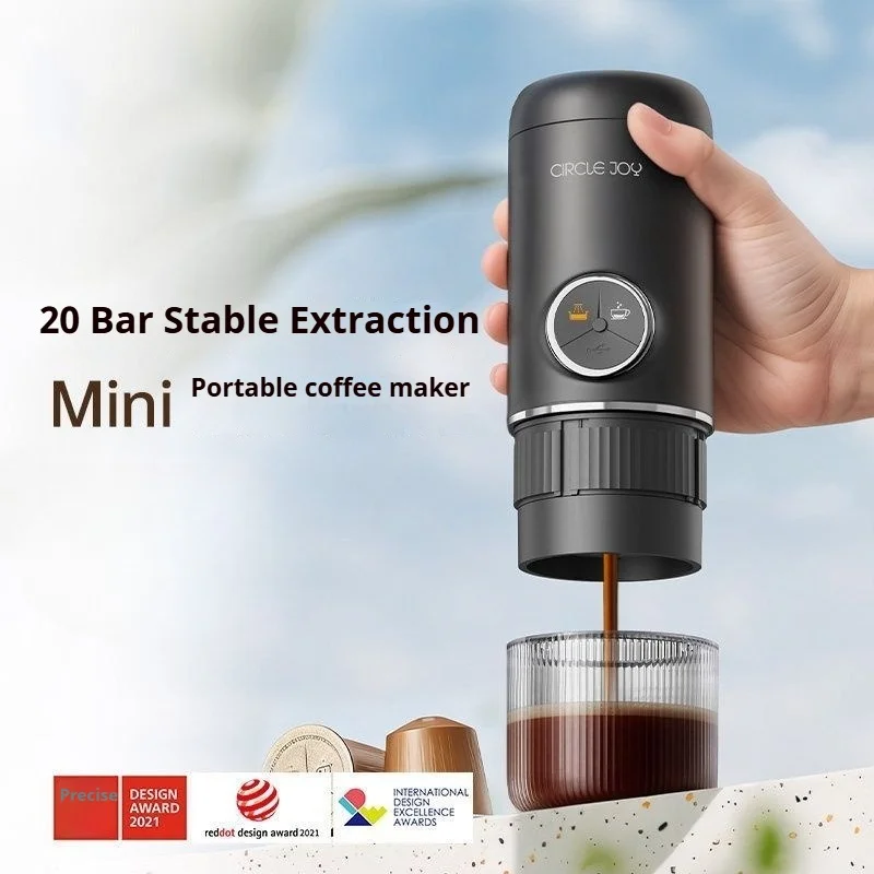 Circle Joy Electric Espresso Coffee Machine Portable Automatic Capsule Extraction Coffee Brewer for Home Travel Camping Office