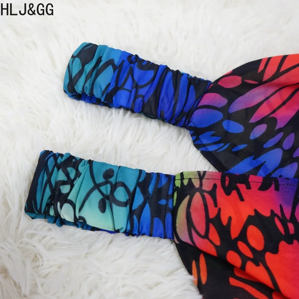 HLJ&GG Fashion Vintage Pattern Printing Cardigan Women Loose Long Shirt Cloak Spring Female Half Sleeve Holidays Streetwear Tops