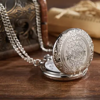 復古懷舊古典雕花翻蓋男女懷錶項鍊掛錶石英錶,適合送禮 8 最佳銷售 懷錶 - №1