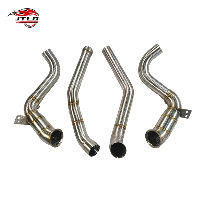 JTLD Polished Stainless Steel Downpipe For Aston Martin Vantage 4.0T V8 Performance Exhaust Test Pipe Escapes Exhaust System