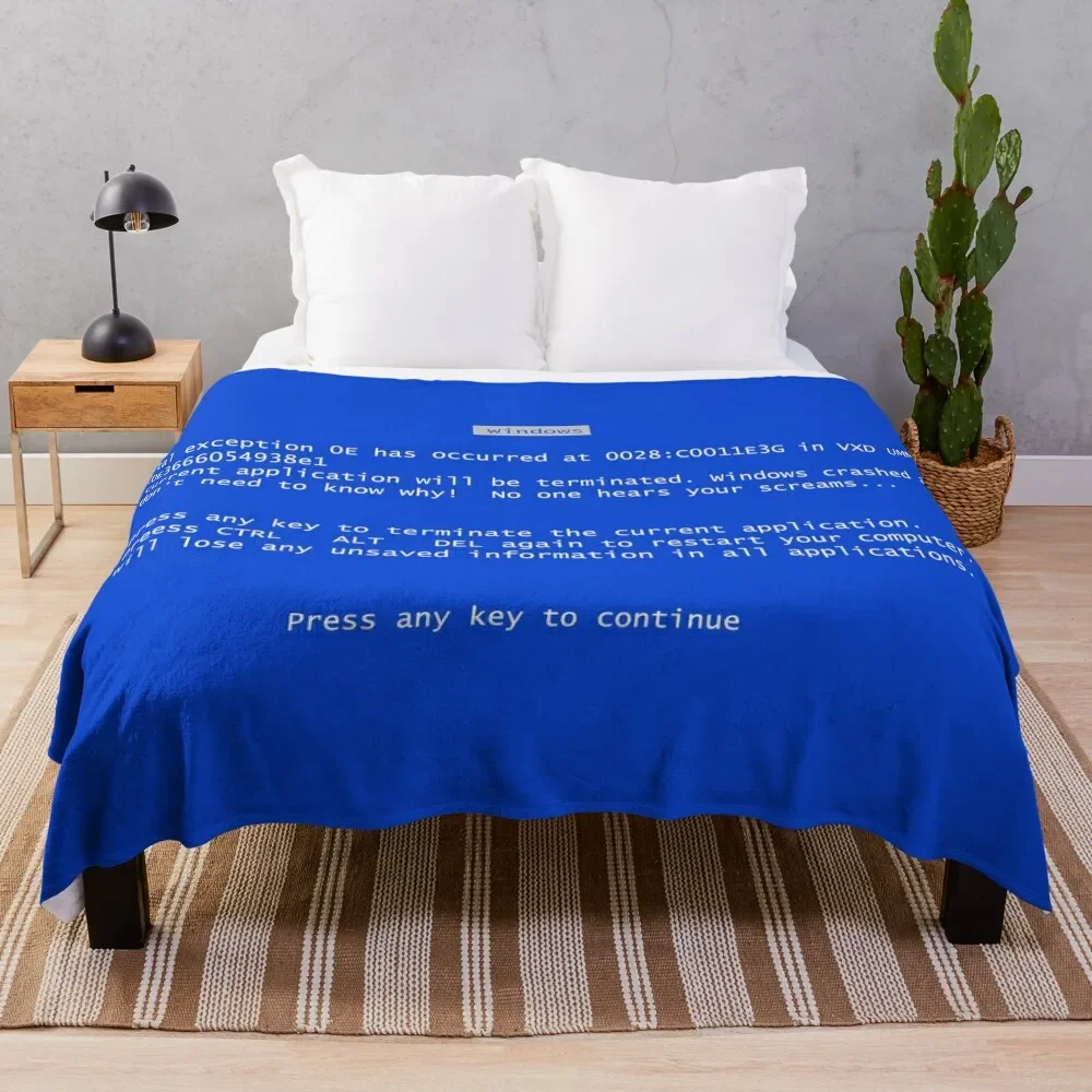 Blue screen of death Throw Blanket Hairys Summer Luxury St Fashion Sofas Blankets