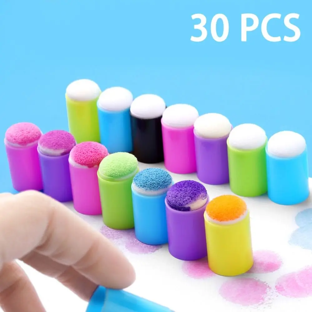 

30pcs Inking Staining Finger Painting Sponge DIY Craft Dauber Sponge Smudge Drawing Tools Painting Finger Cot Art Supply