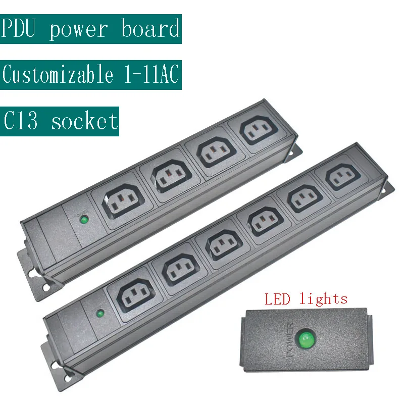 

PDU power board aluminum alloy shell C13 socket C14 port 1-11AC with LED light wireless