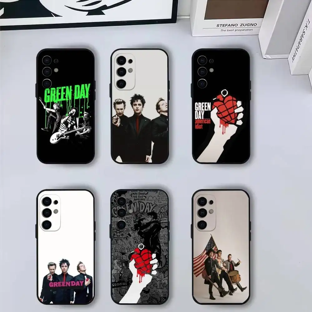 

G-Green Day Band Heart Grenade Phone Case For Samsung S25,S24,S21,S22,S23,S30,Ultra,S20,Plus,Fe,Lite,Note,10,Black Cover