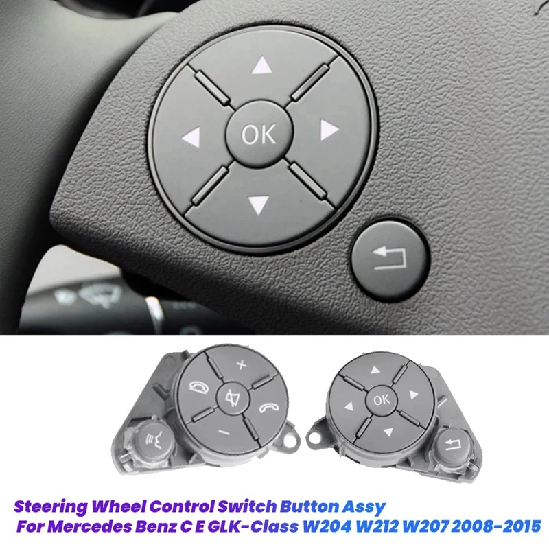 

1Pair Steering Wheel Control Switch Button Assy For Mercedes Benz C E GLK-Class W204 W212 W207 A2048210451 A2048210351