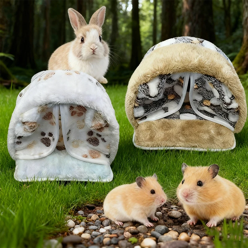 

Winter Thick Plush Pet Sleeping Bag Hamster Rabbit Dutch Pig Cotton Bed Tunnel Toys Sleeping and Playing Universal Warm Nest펫하우스