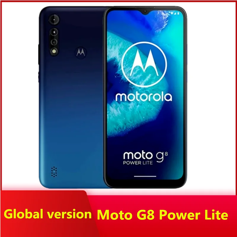 Motorola Moto G8 Power Lite Power Восстановленный Оригинальный разблокированный телефон 4 Гб 64 Гб 6,4 дюймов 16 МП 4G LTE 5000 мАч сотовый телефон