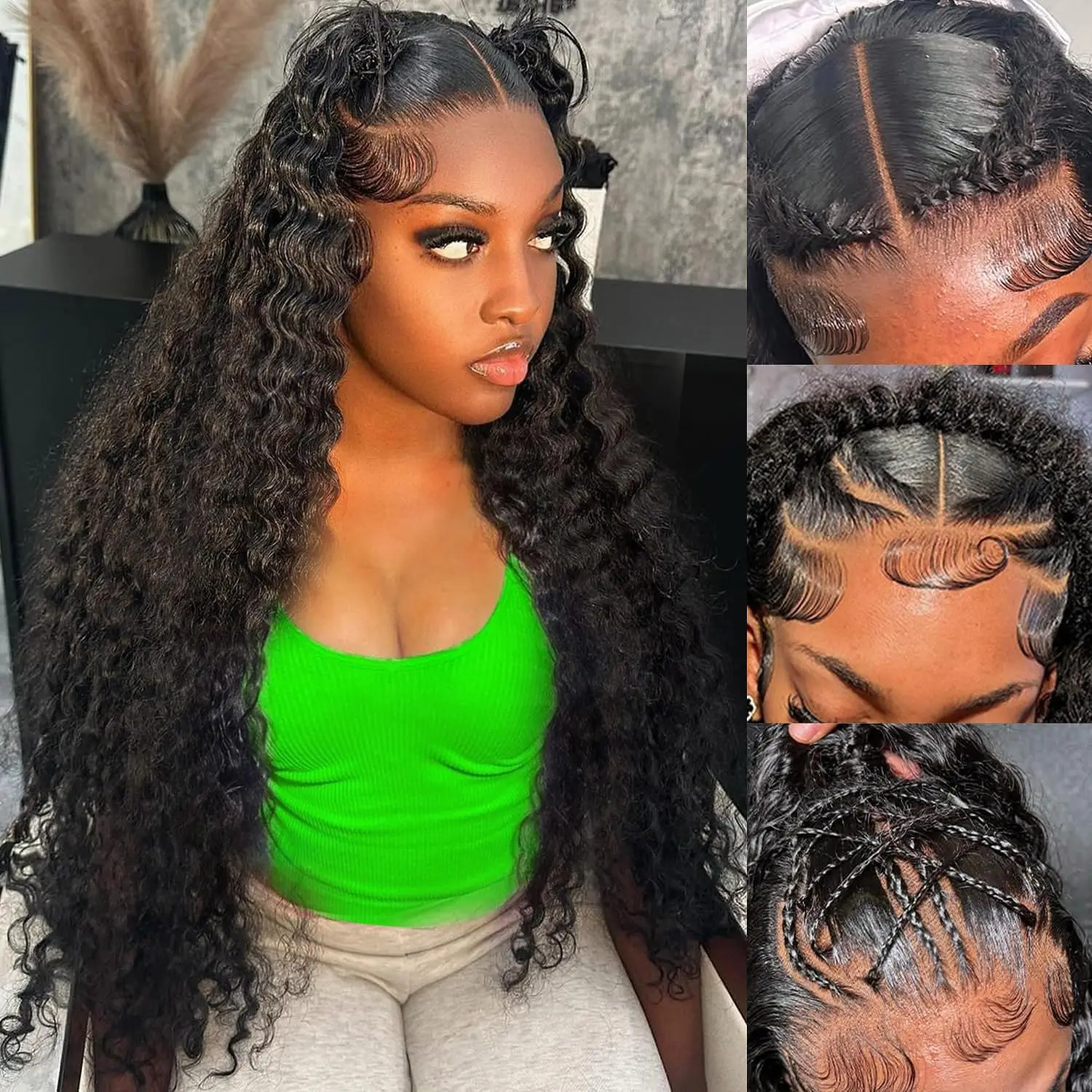 

30 Inch Deep Wave Wig Human Hair 13x6 HD Lace Frontal Loose Deep Wave Wig Human Hair 200% Density Lace Front Curly Wig for Women