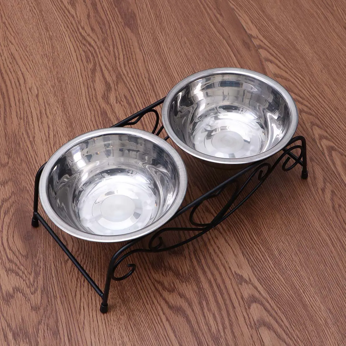 Premium Dual Stainless Steel Dog Bowl Set Rust Proof Non Smell Pet Feeder for Dry Wet Food Water Nonskid Base for Dogs Cats