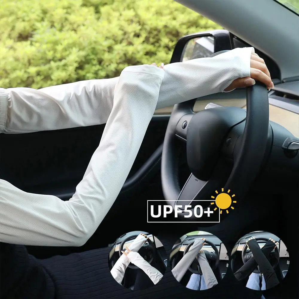 

Mens Ice Arm Sleeves Loose Driving Sunshade Elbow Gloves Cooling Arm Covers Outdoor UV Protection Oversleeves Cool Muffs