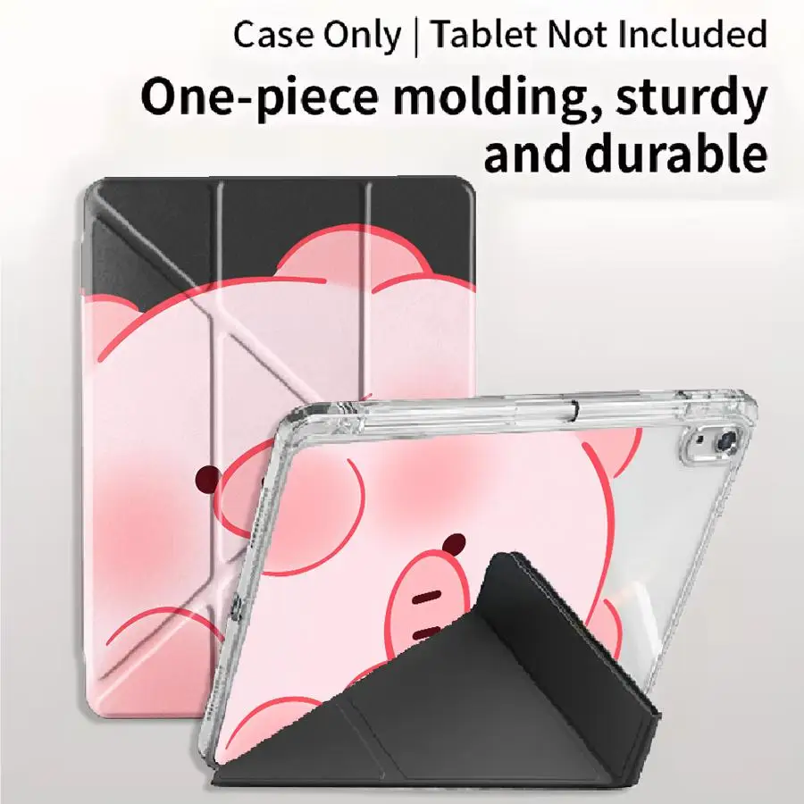 Pink Pig Doodle Tablet Case For iPad Mini 6 7 11th 10th 9th 8th 7th 12.9inch Pro 2025 Air 4 5 M3 M2 M4 11inch Holder Cover