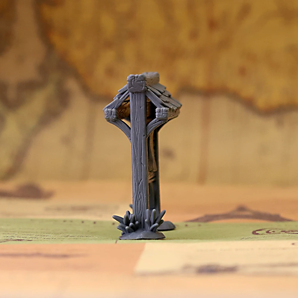 Miniature Notice Board Terrain, DND Tabletop RPG Wargame Scenery Unpainted Resin Village Bulletin Board Terrain