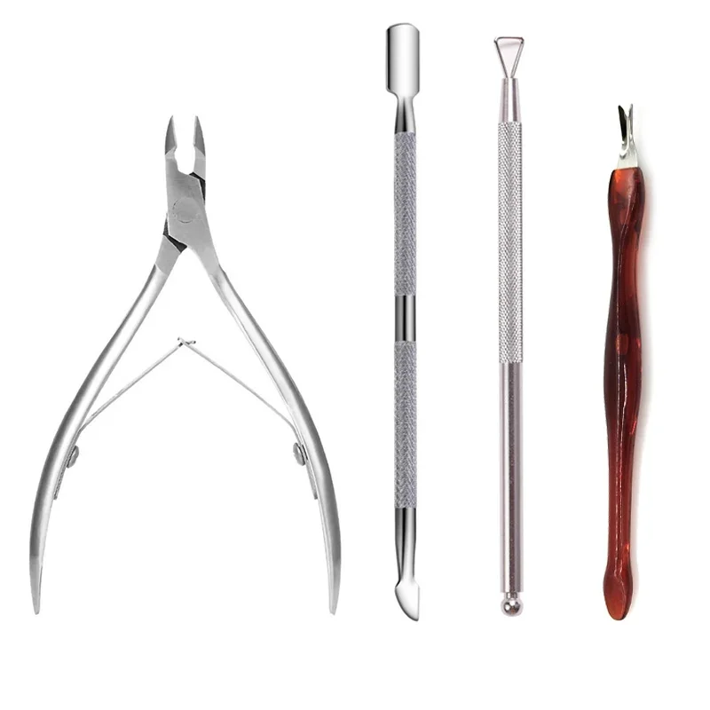 

Professional Stainless Steel Nail Cuticle Pusher Scissors Set Dead Skin Remover Nippers Cutter For Cleaner Manicure Accessories