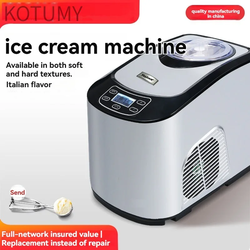 220V Commercial Ice Cream Maker - Automatic Compressor Soft Serve Machine, Mini Fast Freezing Gelato Maker for Home & Shop
