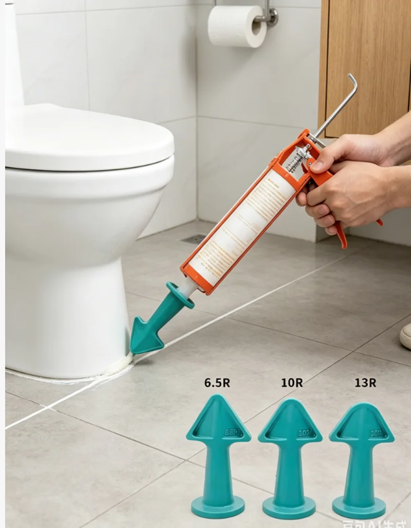 5pcs Caulking Nozzle Applicator Finishing Tool Spatula Plastic Glue Shovel Tile Brick Joints Floor Silicone Remover Grout Kit