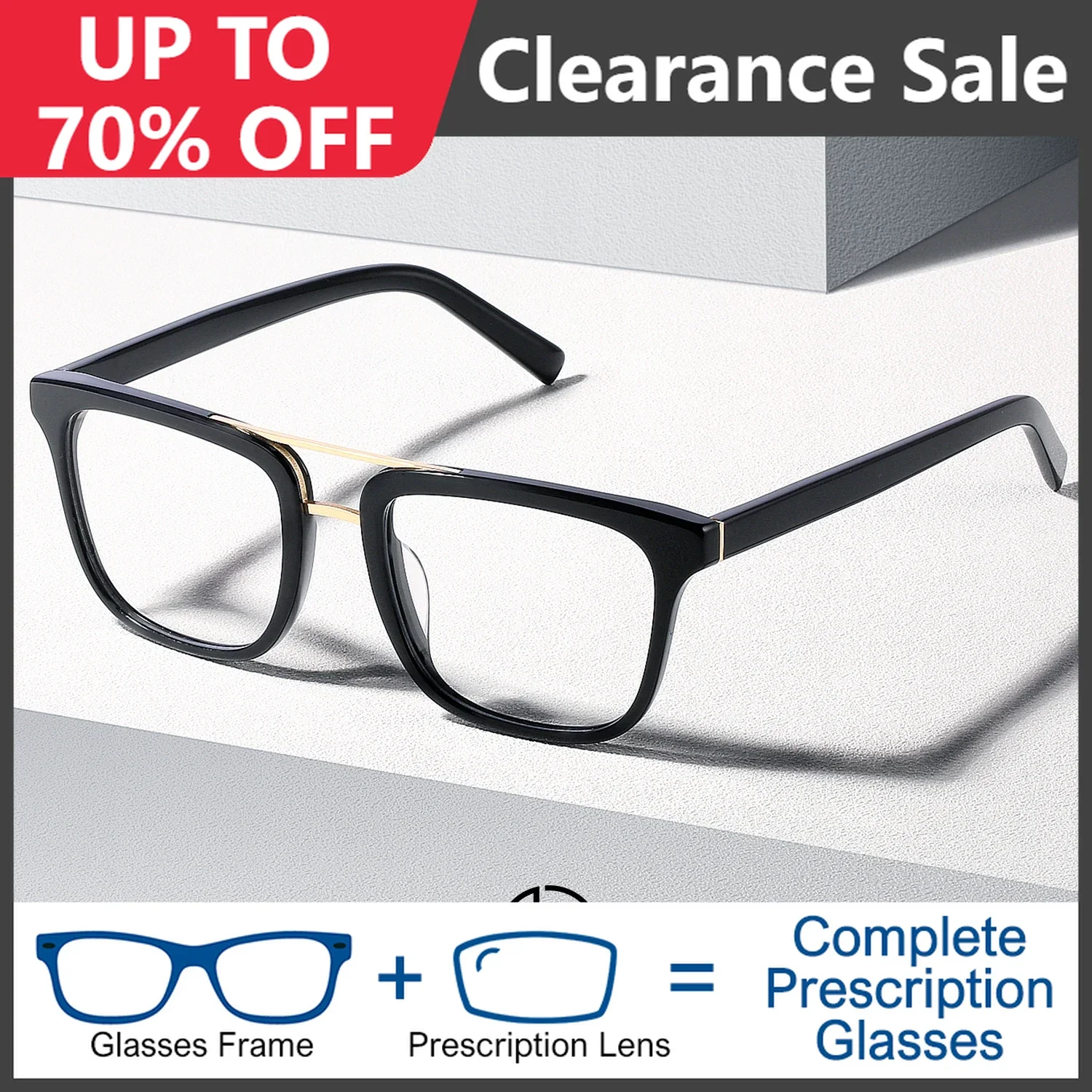 إيطاليا خلات النظارات الطبية التقدمية الرجال متعددة البؤر ثنائية البؤرة النظارات الذكور مخصص Luxuyr العلامة التجارية Optica قصر النظر نظارات