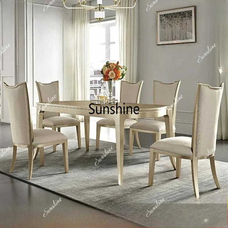 American light luxury solid wood dining table size apartment household simple modern dining table