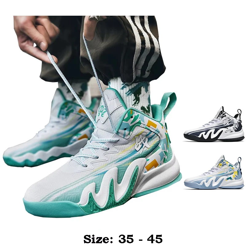 

High quality casual sport shoe for men new 2025 size 35 44 45 comfortable outdoor running basketball Sneakers shoe white print