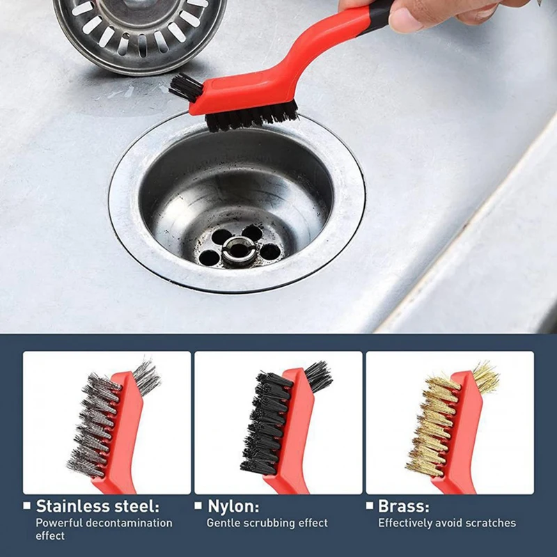 9-Piece Wire Brush Set Brush Cleaning Set Is Used To Clean Welding Slag, Rust And Dust Easy Install