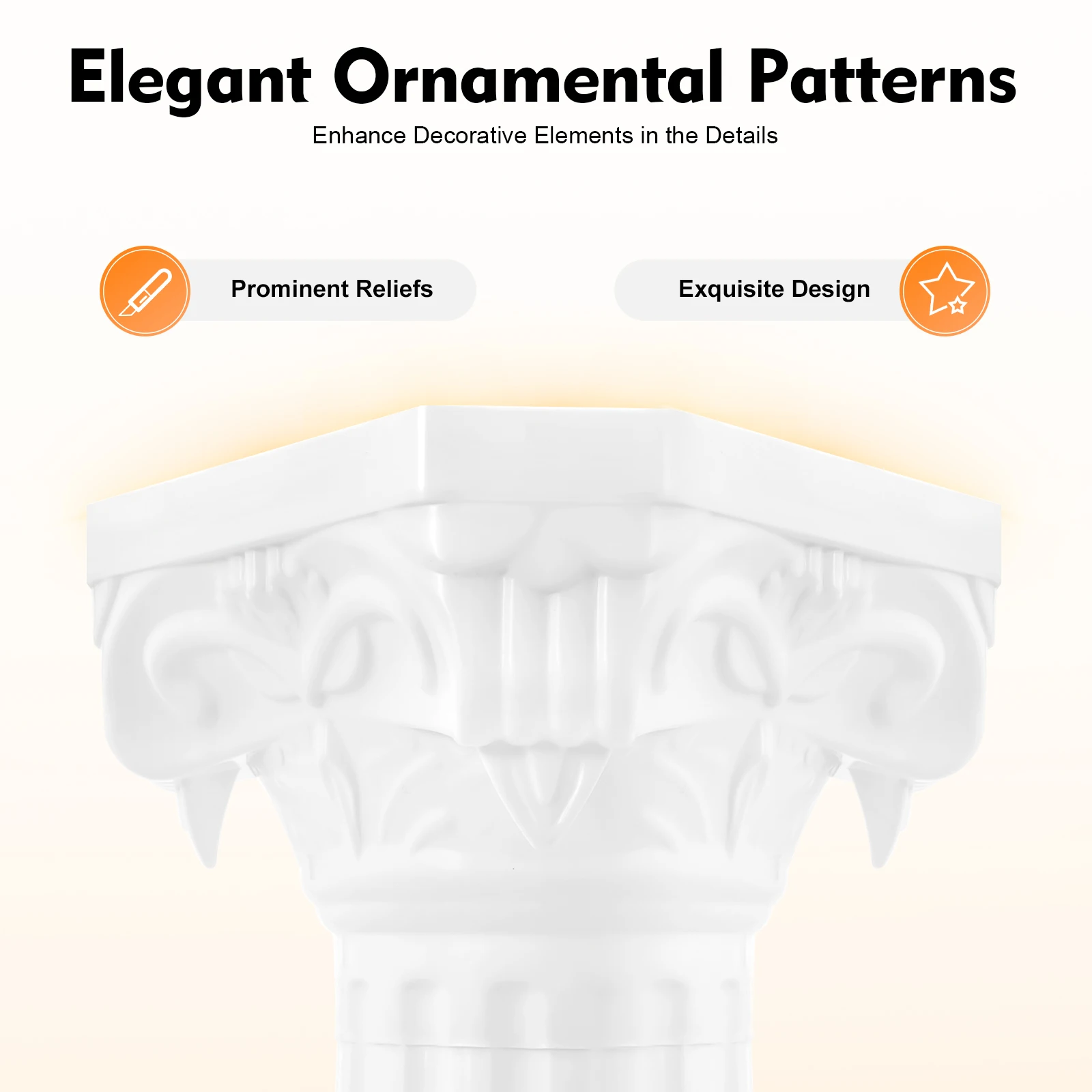 2PCS 88cm Wedding Roman Columns White European Style Adjustable Height 110.23lbs Load Bearing for Party Decoration