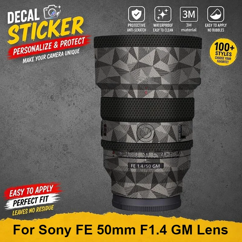 PrizMo Skin For Sony FE 50mm F1.4 GM Lens Skin Sticker Vinyl Protective Wrap SEL50F14GM Anti-Scratch Premium Personalized Decal