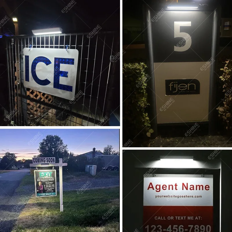 ACMESHINE 1/2PACK Waterproof Solar House Address Number Outdoor Sign Lights Real Estate Signboard Led Lights Solar Wall Light